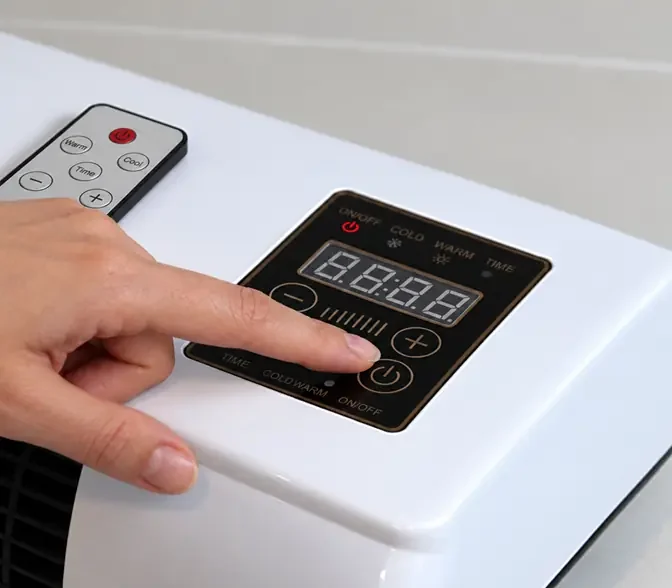 Pressing the touchscreen control panel